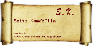 Seitz Kamélia névjegykártya